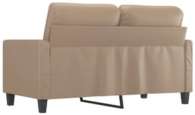 Sofá de 2 lugares 120 cm couro artificial cor cappuccino