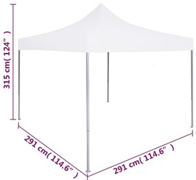 Tenda dobrável profissional para festas 3x3 m aço branco