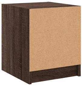 Mesas cabeceira portas vidro 2 pcs 35x37x42cm carvalho castanho