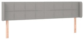 Cabeceira cama c/ luzes LED tecido 183x16x78/88 cm cinza-claro