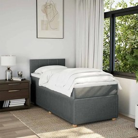 Cama com molas/colchão 90x200 cm tecido cinzento-escuro