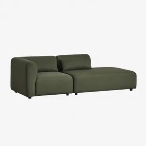 Sofá Modular De Canto Em 2 Peças Com Chaise Longue Direita Fogler Tecido Pele De Borrego Verde Sálvia - Sklum