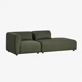 Sofá Modular De Canto Fogler De 2 Peças Com Espreguiçadeira Direita Chenille Verde Sálvia - Sklum