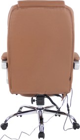 Cadeira de escritório Pacific com função de massagem castanho claro