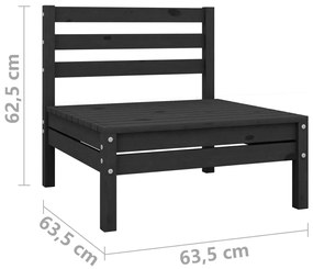 4 pcs conjunto lounge de jardim pinho maciço preto