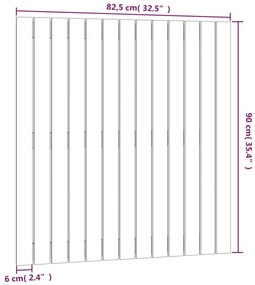 Cabeceira de parede 82,5x3x90 cm pinho maciço castanho-mel