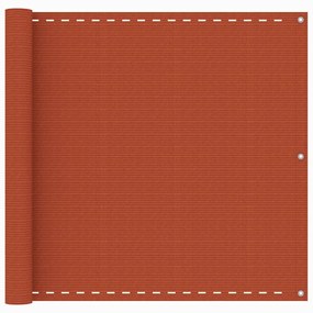 vidaXL Tela de varanda 90x500 cm PEAD laranja