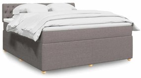 vidaXL Cama com molas/colchão 180x200 cm tecido castanho-acinzentado