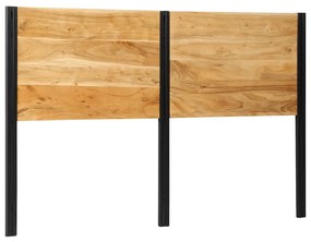 Cabeceira de cama 160 cm madeira de acácia maciça/ferro