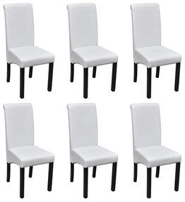 vidaXL Cadeiras de jantar 6 pcs couro artificial branco