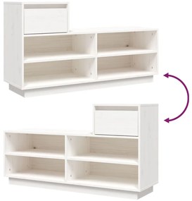 Sapateira 110x34x61 cm madeira de pinho maciça branco