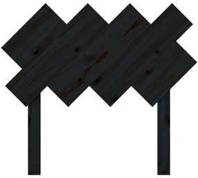 Cabeceira de cama 92x3x81 cm pinho maciço preto