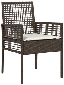 Conjunto de Jantar 5 Peças Jardim Castanho Polirattan