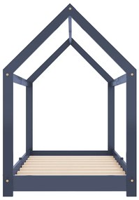 Estrutura de cama para crianças 70x140 cm pinho maciço cinzento