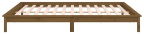 Estrutura de cama c/ LEDs 140x200cm madeira maciça castanho mel