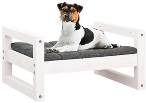 Cama para cães 55,5x45,5x28 cm madeira de pinho maciça branco