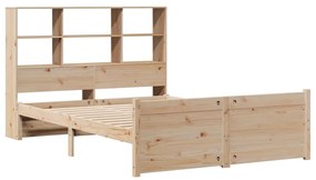 Cama com estante sem colchão 150x200 cm pinho maciço