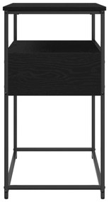 Mesa de Consola vidaXL Preto Carvalho 75x40x75 cm Madeira Engenharia e