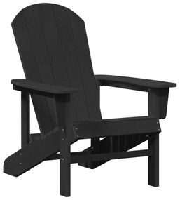 Conjunto de Lounge para Jardim de 3 Peças Preto HDPE