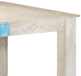 Mesa de jantar 180x90x76 cm madeira de mangueira maciça branco
