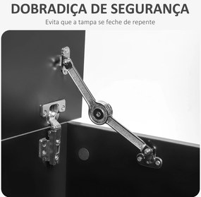 Baú de Armazenamento de Madeira Banco de Armazenamento para Dormitório Sala de Estar Carga Máxima 60kg 100x40x40 cm Preto