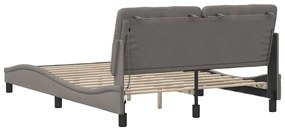 Estrutura de cama com LED sem colchão 140x200 cm tecido