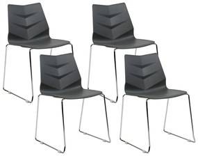 Conjunto de 4 cadeiras de jantar cinzentas escuras HARTLEY Beliani