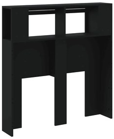 Cabeceira cama c/ LEDs 100x18,5x103,5 cm deriv. madeira preto