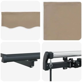 Toldo Retrátil Manual Bege 400 × 300 cm Poliéster