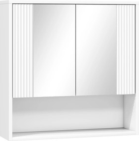 HOMCOM Armário de Parede para Casa de Banho, Móvel com Portas Soft-close, Prateleira Ajustável | Aosom Portugal