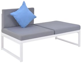 5 pcs conjunto lounge p/ jardim com almofadas alumínio e WPC