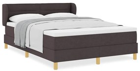 Cama Box Spring com Colchão vidaXL Castanho Escuro 140x190 cm Tecido
