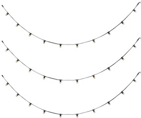 Guirlanda de Luzes Conectável Preta com Ficha 14m incl. E27 P45 30 Lâmpadas IP64 - Lubber