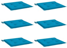 Almofadões p/ cadeiras de jardim 6 pcs tecido oxford azul