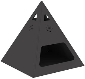 Fogueira Pyramid vidaXL Preto 50x50x51 cm Aço