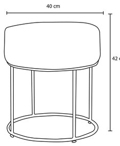 Pouffe Moon Steel Gabbana – Cream e Black – 40 cm x 42 cm x 40 cm