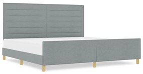 Estrutura de Cama vidaXL em Cinza Claro, 200x200 cm, Tecido