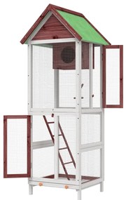 Gaiola para pássaros 60x58,5x160 cm pinho maciço cor moca