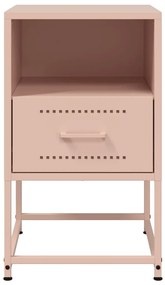 Mesas de cabeceira 2 pcs 36x39x60,5 cm aço rosa