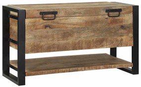 vidaXL Caixa de Armazenamento 80x35x45 cm Madeira de Mangueira Maciça