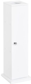 HOMCOM Armário de Casa de Banho Estreito com Orifício para Papel Higiénico e Prateleiras Estilo Moderno 19,5x19,5x65 cm Branco | Aosom Portugal