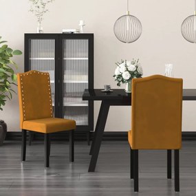 vidaXL Cadeiras de jantar 2 pcs veludo castanho