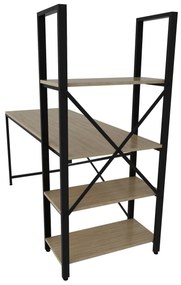 Secretária de Estudo Centile – Carvalho/Preto – 160x148x60 cm