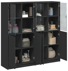 Estante c/ portas 136x37x142 cm derivados de madeira preto