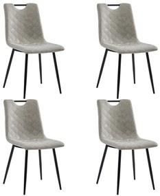 vidaXL Cadeiras de jantar 4 pcs couro artificial cinzento-claro