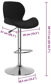 Bancos de bar 2 pcs veludo preto