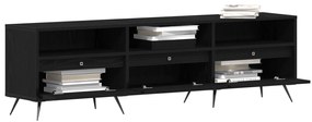 Móvel para TV Preto 150x30x44,5 cm em Madeira Trabalhada