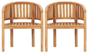 5 pcs conj. lounge de jardim formato banana teca maciça