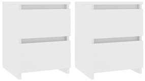 Mesas de cabeceira 2 pcs 30x30x40 cm contraplacado branco