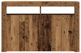 Aparador luzes LED 115,5x30x75 cm deriv. madeira madeira velha